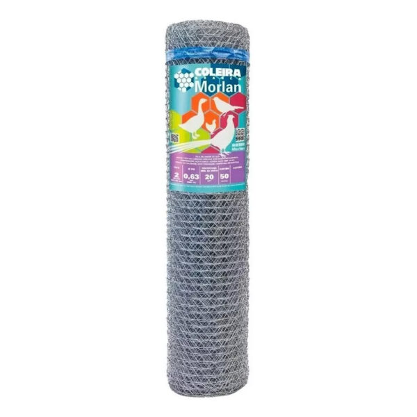 MORLAN TELA PARA GALINHEIROS HEXAGONAL COLEIRA BRANCA 2 BWG 23 X 1.50M X 50M