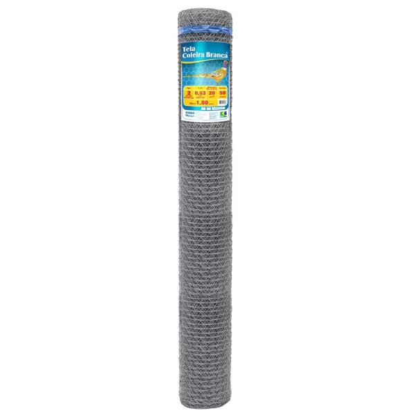 MORLAN TELA PARA GALINHEIROS HEXAGONAL COLEIRA BRANCA 2 BWG 23 X 1.80M X 50M