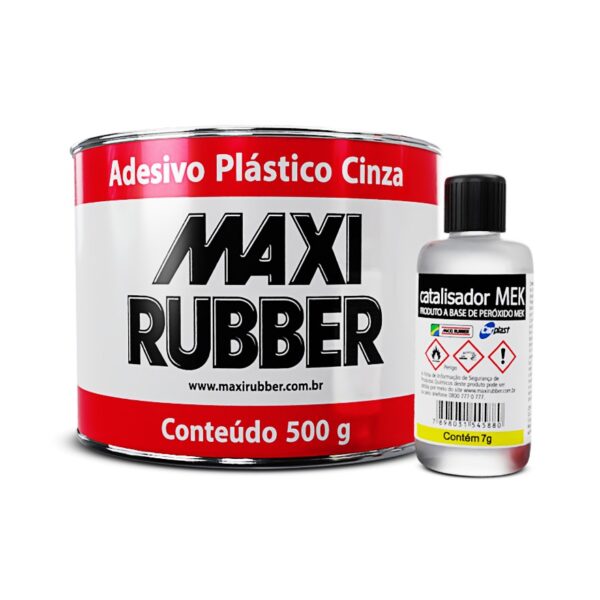 MAXI RUBBER ADESIVO PLASTICO BRANCO 500G (CX12)