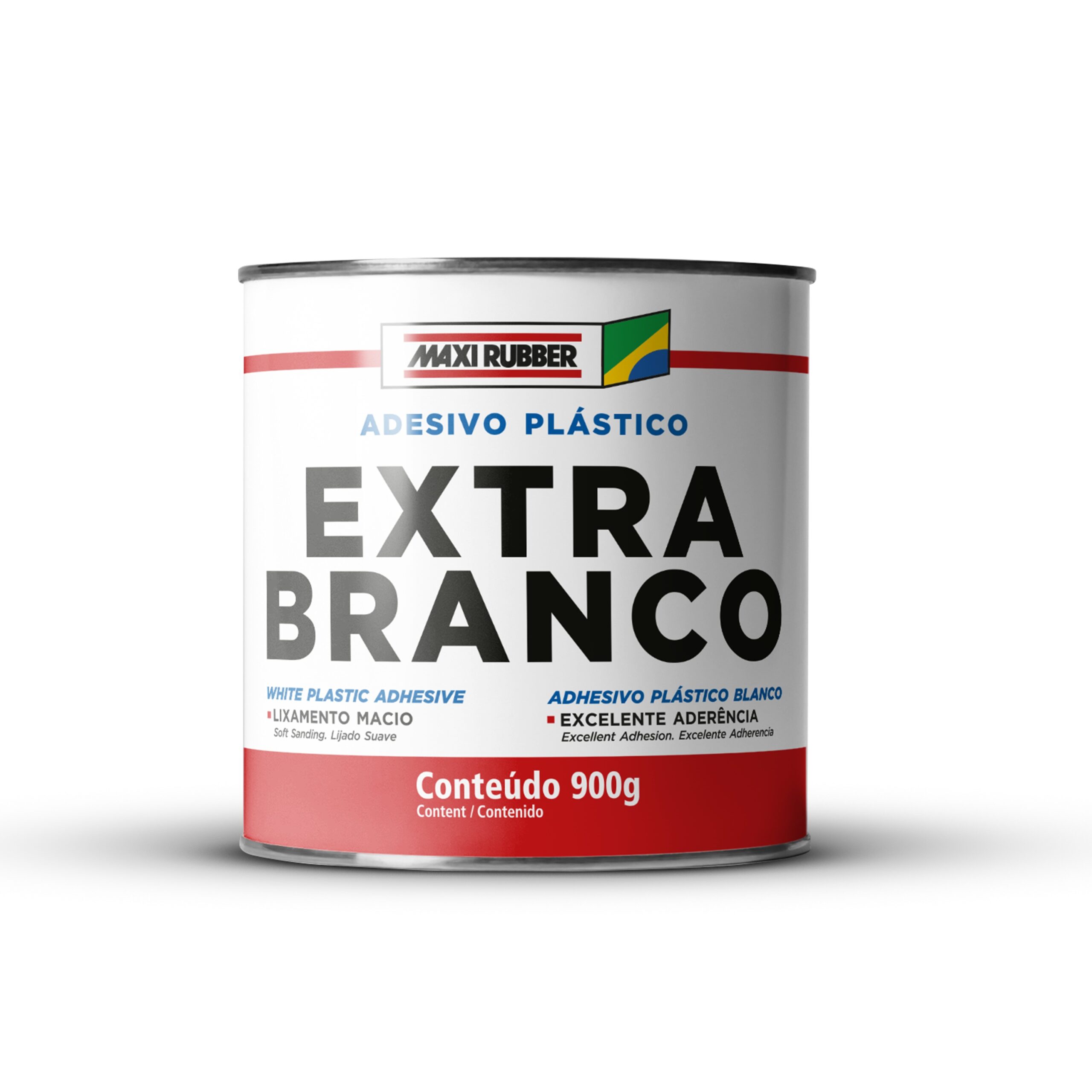 MAXI RUBBER ADESIVO PLASTICO EXTRA BRANCO 900G (CX12)