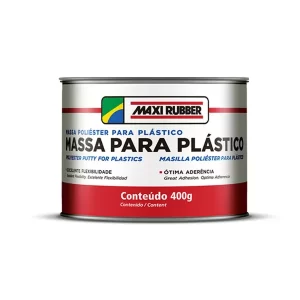 MAXI RUBBER MASSA POLIESTER P/ PLASTICO 400G (CX12)